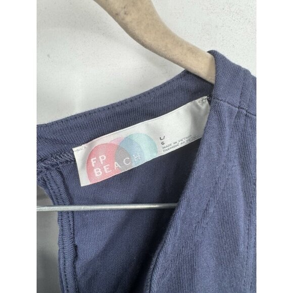 Free People Beach Elliot Romper Women Large Blue Granolagirl Hobo Lagenlook - Picture 3 of 6